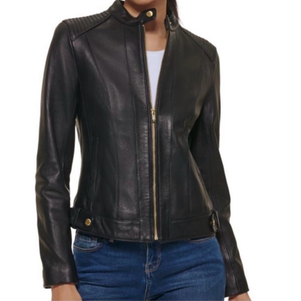 Preloved: Cole Haan Black Faux Leather Jacket